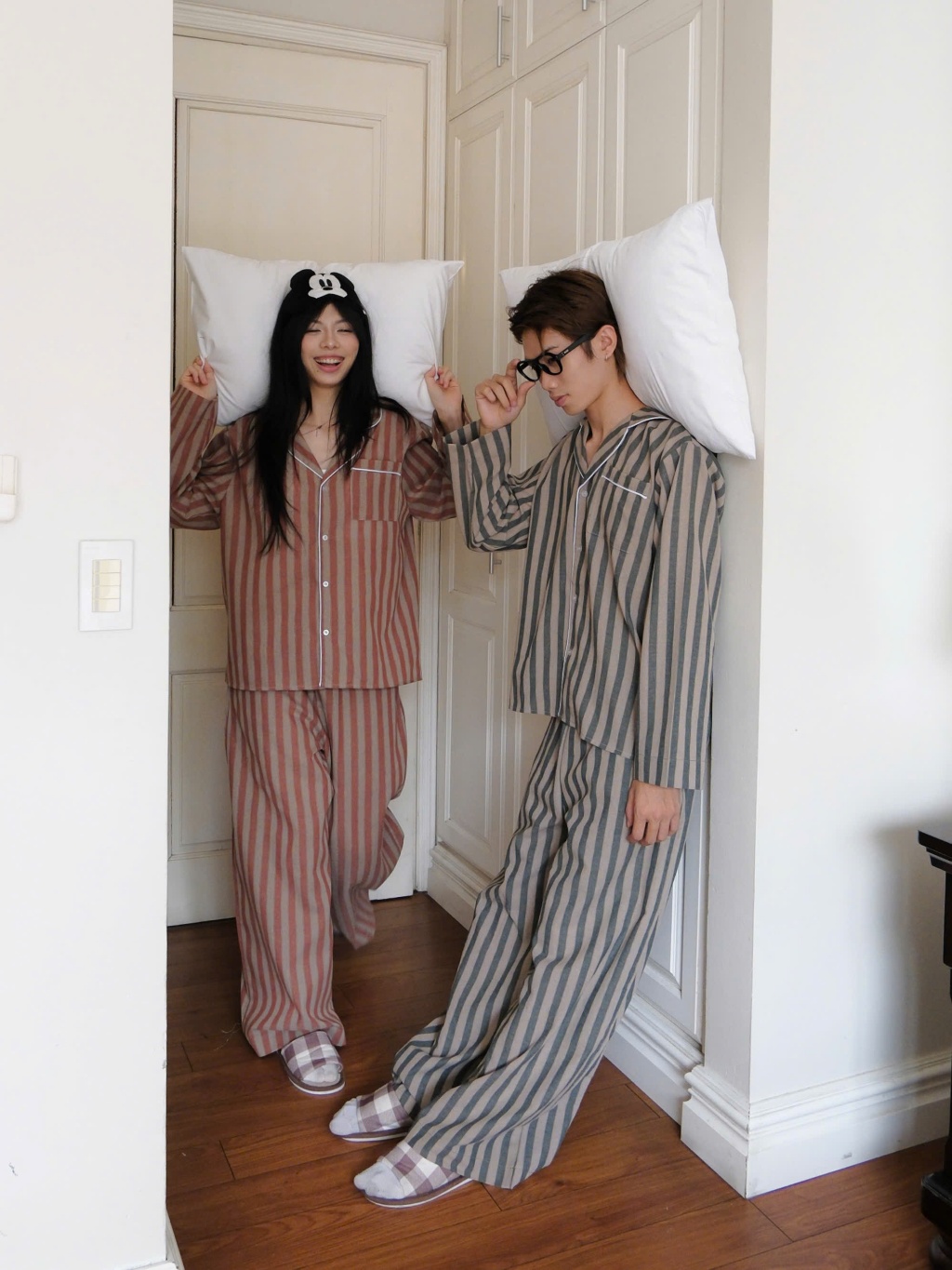 đồ ngủ Set Đồ Ngủ NEWSEVEN STRIPED PYJAMA Form Rộng Nam Nữ SET.507