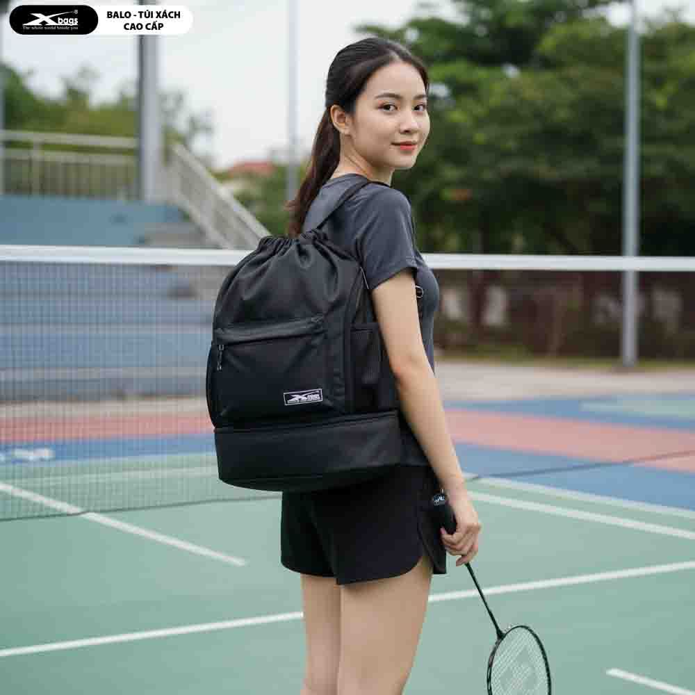 Balo Rút Thể Thao Có Ngăn Đựng Giày Riêng Xbags Wisdom XB 6004 Màu Đen, Gọn Nhẹ Cá Tính, Tiện Lợi!