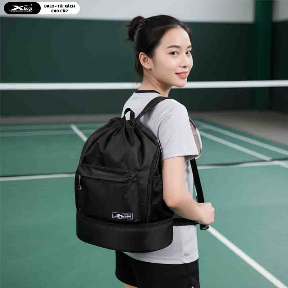 Balo Rút Thể Thao Có Ngăn Đựng Giày Riêng Xbags Wisdom XB 6004 Màu Đen, Gọn Nhẹ Cá Tính, Tiện Lợi!