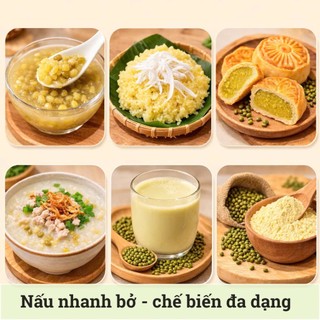 [500Gr] Đậu Xanh Nguyên Hạt Hữu Cơ Hồn Quảng -  Đỗ Xanh Quê Nấu Chè, Làm Giá, Sữa Hạt
