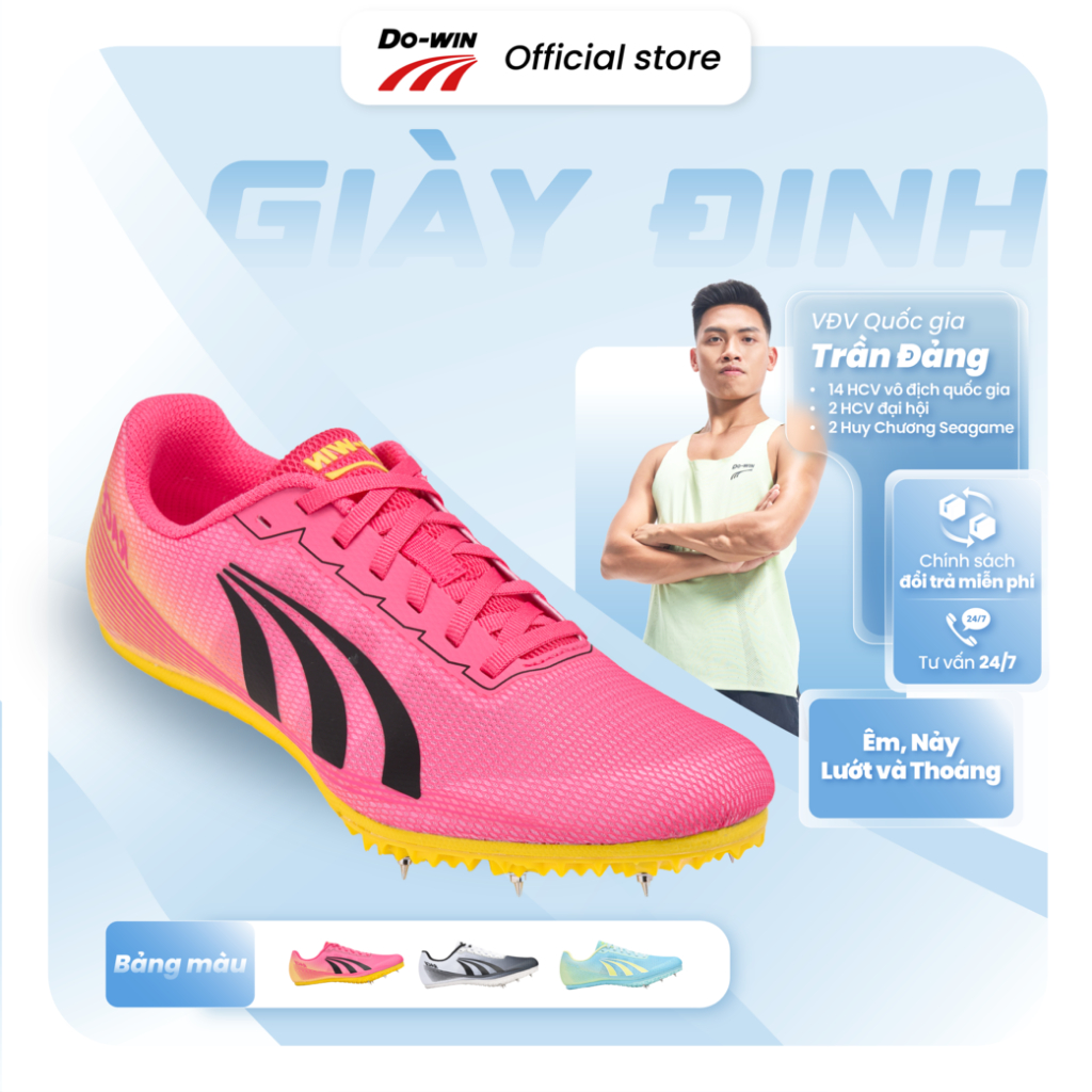 Giày đinh chạy bộ điền kinh nam nữ Do-win Thượng Đạo tập luyện và thi đấu cự ly ngắn, nhẹ ôm bứt tốc