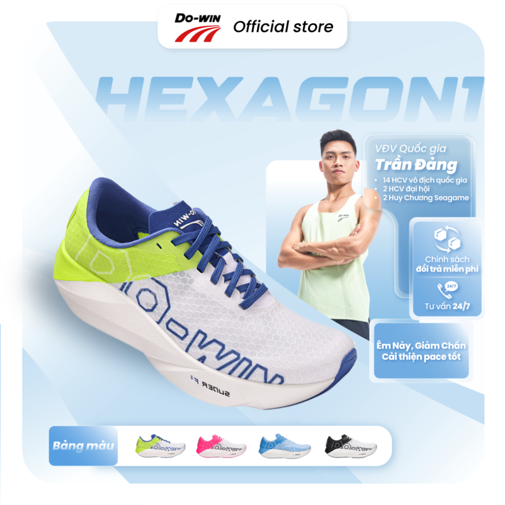 Giày chạy bộ Marathon Do-win Nam Nữ chuyên nghiệp Hexagon - Chiến Binh Lục Giác