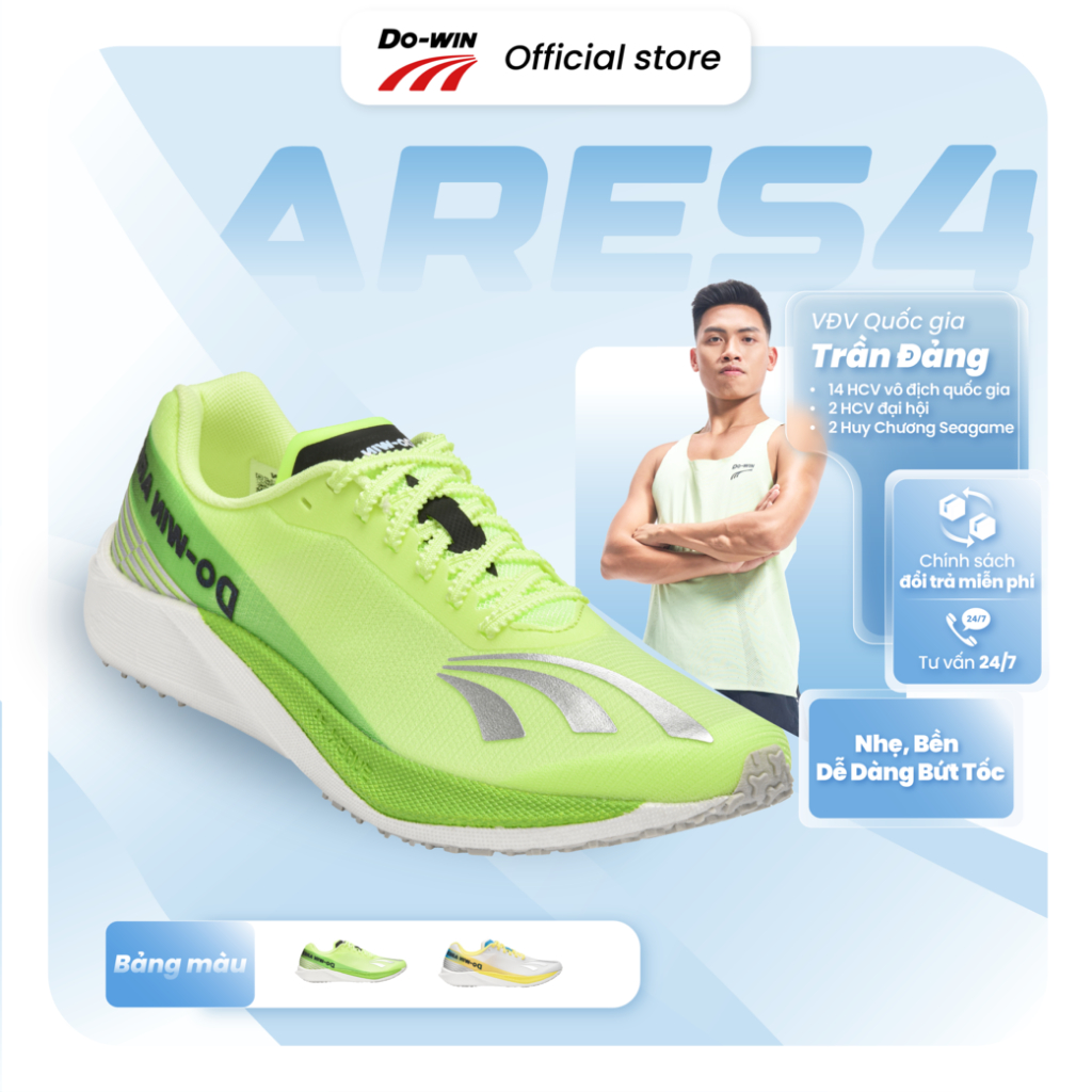 Ares 4 Pro - Giày thể thao chạy bộ nam nữ Công nghệ ET Carbon siêu nhẹ thoáng khí êm chân, siêu bền Do-win
