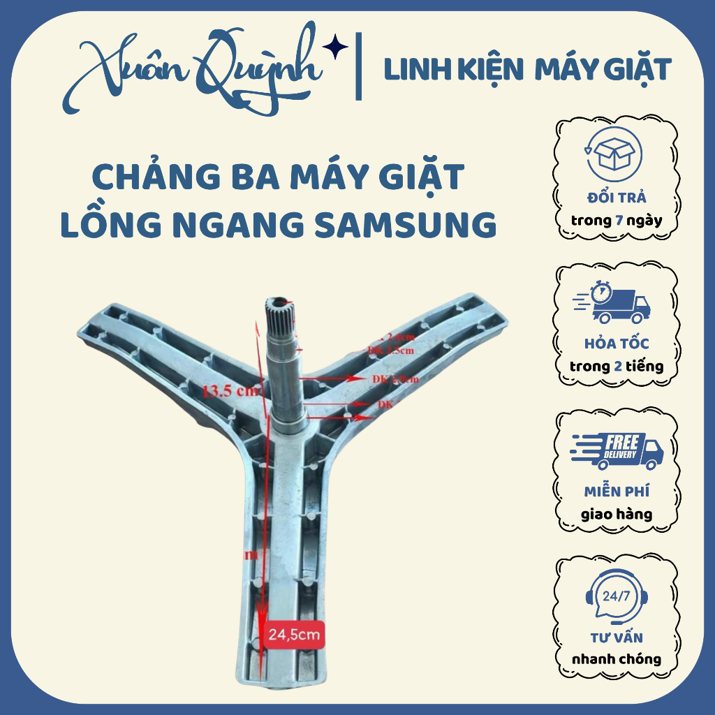 [TẶNG 1 MỠ BÒ] Càng chạc ba, chảng ba máy giặt SAMSUNG - Phụ kiện thay thế chính hãng