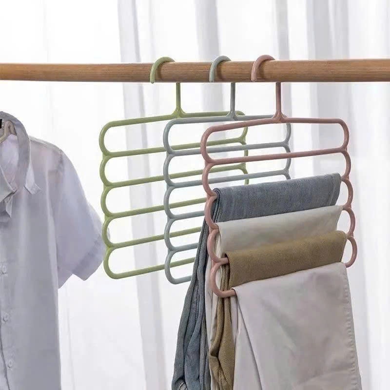 Set 10-20 Móc Treo Đồ 5 Tầng Thông Minh, Móc Phơi Quần Áo Đa Năng Nhựa Bền Đẹp
