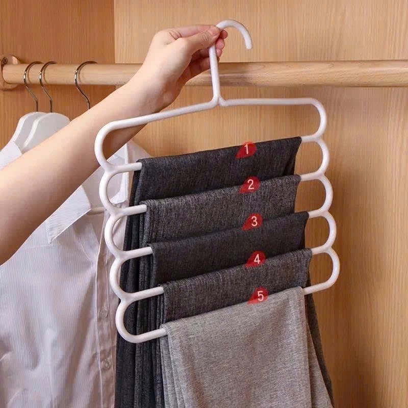 Set 10-20 Móc Treo Đồ 5 Tầng Thông Minh, Móc Phơi Quần Áo Đa Năng Nhựa Bền Đẹp