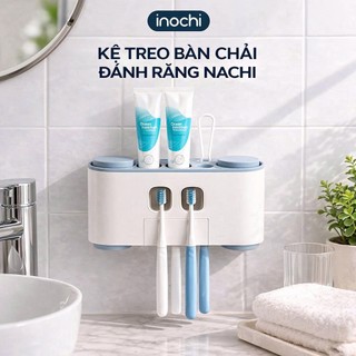 Kệ treo bàn chải đánh răng đa năng Nachi (loại 4 cốc có nhả kem đánh răng)