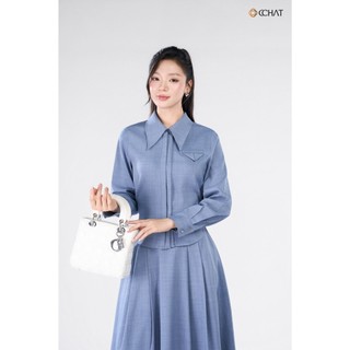 Set Đồ Nữ 𝐂𝐂𝐇𝐀𝐓 Dáng Suông Hazee Xếp Ly Trước Chất Liệu Tuytsi Cao Cấp 25BDS2043XT