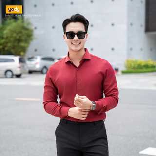 [SALE OFF] Áo sơ mi nam YODY dài tay phối cổ mềm mại, co giãn dáng slim fit SMM7033