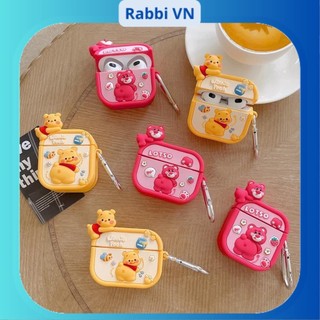 [Vỏ Airpods 1/2, Airpods 3, Pro, Pro2] Vỏ Gấu Dâu Lotso & Pooh leo cam siêu xynh RABBI