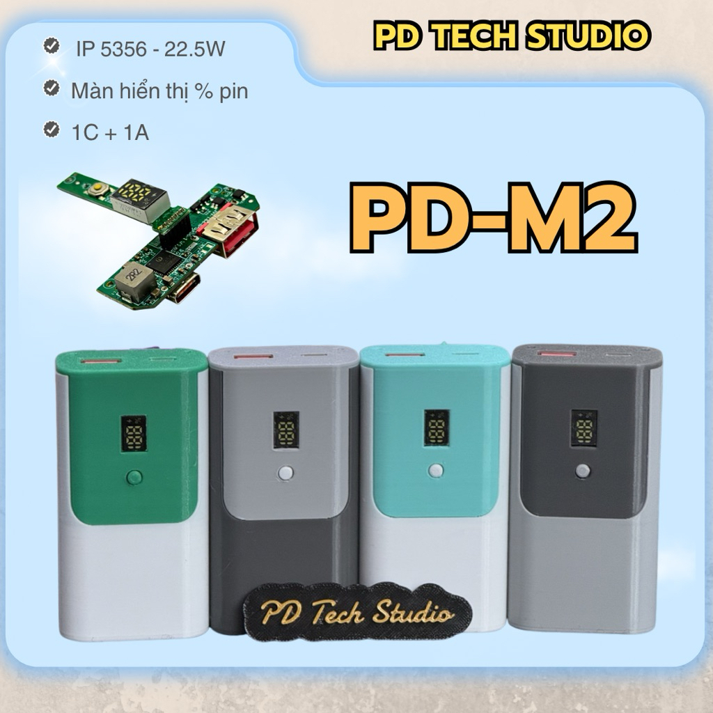 Mạch Sạc Nhanh PD-M2 Kèm Box In 3D – Pin Sạc Dự Phòng DIY 2 Cell 21700 ...