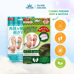 Combo 2 túi ủ tẩy tế bào chết da chân khử mùi dưỡng ẩm từ thảo mộc thiên nhiên PERORIN Nhật Bản hương Matcha Mint