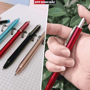 Combo Bút Máy Bấm Kim Tinh Chất Liệu ABS .(Tặng 50 ống mực khô 5 màu+pitong hút mực lọ).