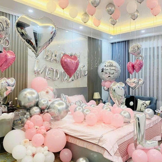 Set Bóng Happy Wedding Trang Trí Phòng Cưới Phòng Tân Hôn Tỏ Tình Siêu Đẹp, Sang Trọng HAPPY01