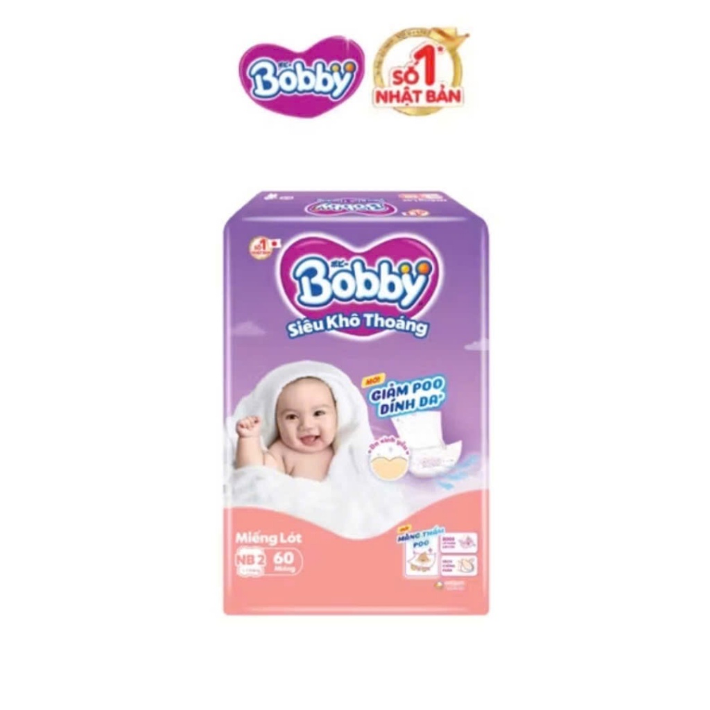Miếng lót Bobby Newborn 2 dành cho bé trên 1 tháng tuổi 40 miếng/60 miếng