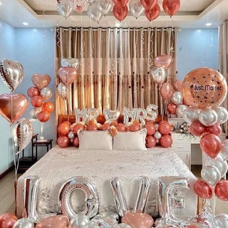 Set Bóng Happy Wedding Trang Trí Phòng Cưới Phòng Tân Hôn Siêu Đẹp HAPPY01 Tặng Kèm Bơm & Băng Dính