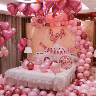 Set Bóng Happy Wedding Trang Trí Phòng Cưới Phòng Tân Hôn Siêu Đẹp HAPPY01 Tặng Kèm Bơm & Băng Dính
