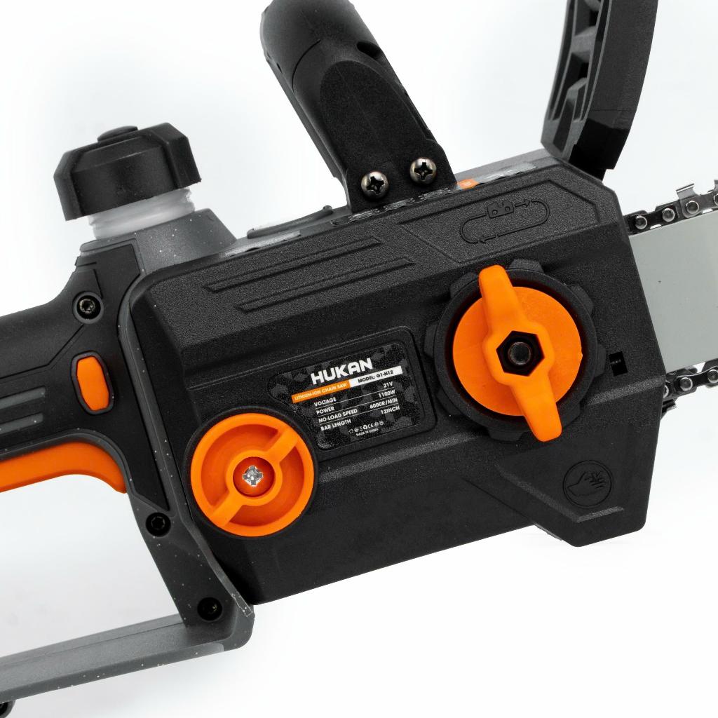 Máy cưa xích chạy pin HUKAN G1-N13 - Lam xích 12inch - Tốc 6.000v/p, Động cơ không chổi than