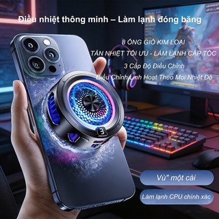 Quạt Làm Mát SR05 - Nam Châm + Kẹp lưng, Siêu Êm Cho Live Stream, Màn Hình LED Thông Minh, Tương Thích iPhone & Android