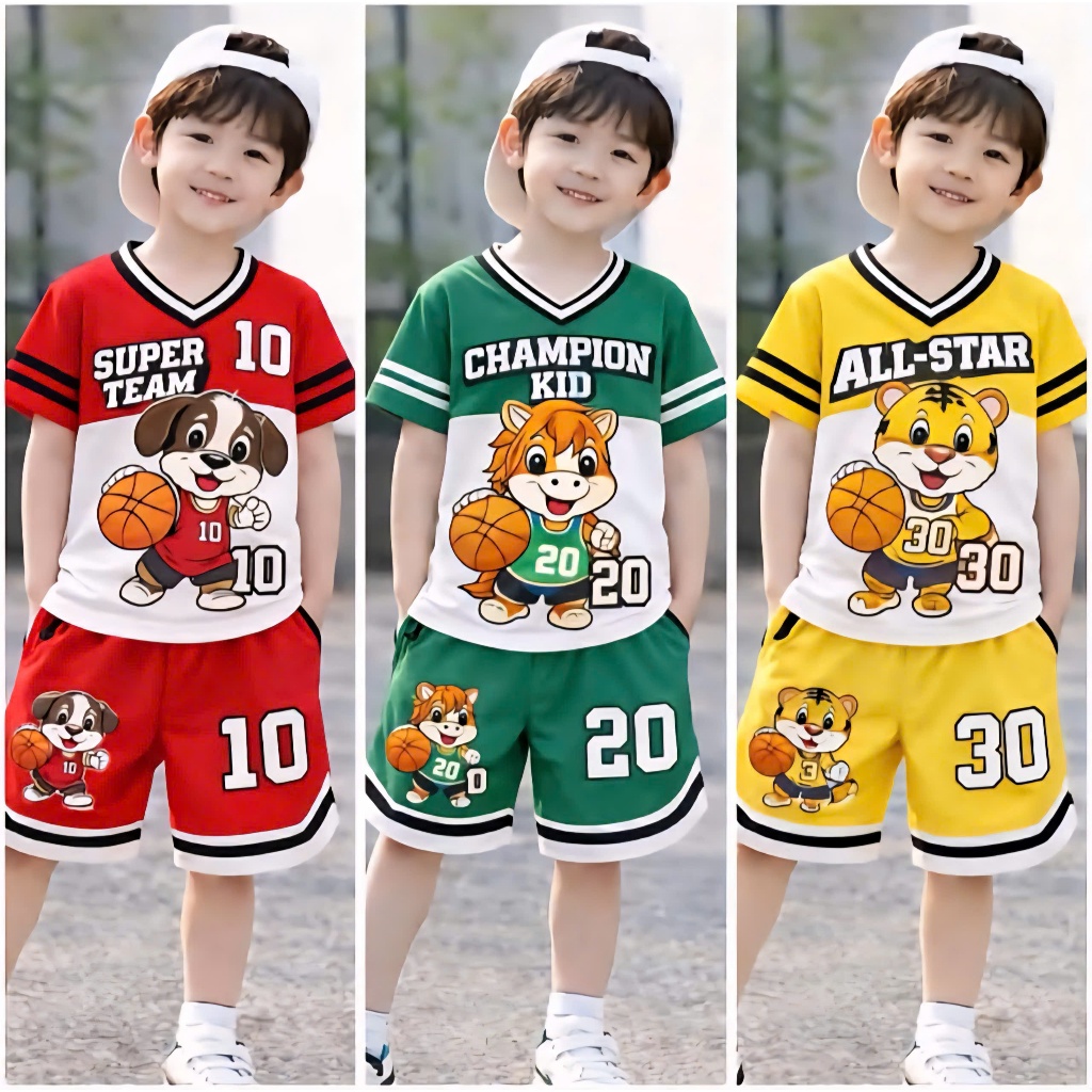 Bộ quần áo bóng rổ bé trai SUPER TEAM size 14 - 43 kg năng động, thoáng mát