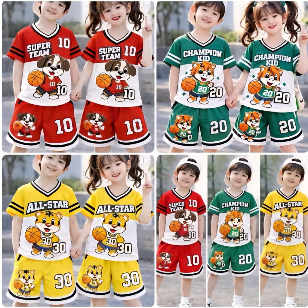 Bộ quần áo bóng rổ bé trai SUPER TEAM size 14 - 43 kg năng động, thoáng mát