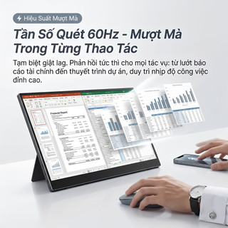 Màn Hình Phụ Di Động 11.6 Inch IPS Full HD HDR Type-C Cắm Là Chạy - Hỗ Trợ Laptop, Điện Thoại, Game (Tặng Kèm Cáp)