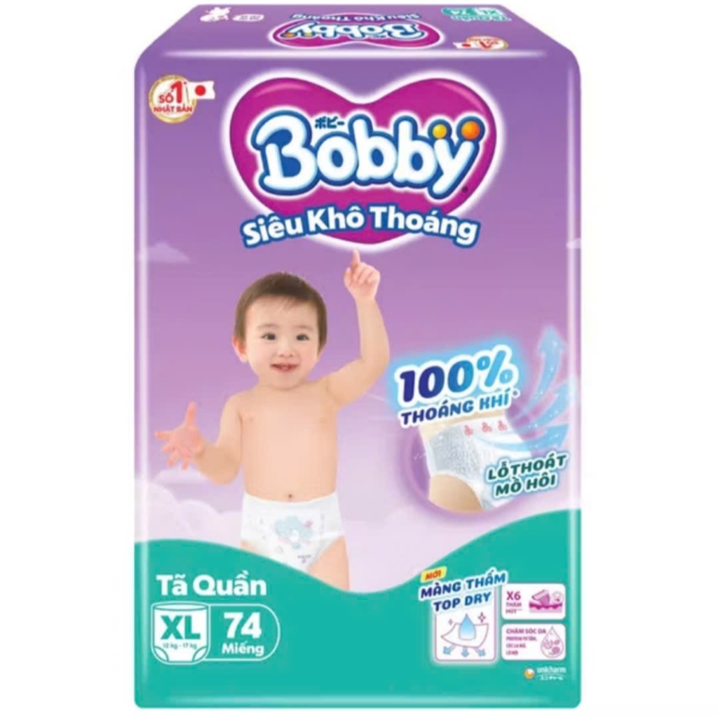 Tã Quần Bobby ULTRA+ Siêu Tiết Kiệm Size M96/ L88/ XL76/ XL74/ XXL70/ XXL68