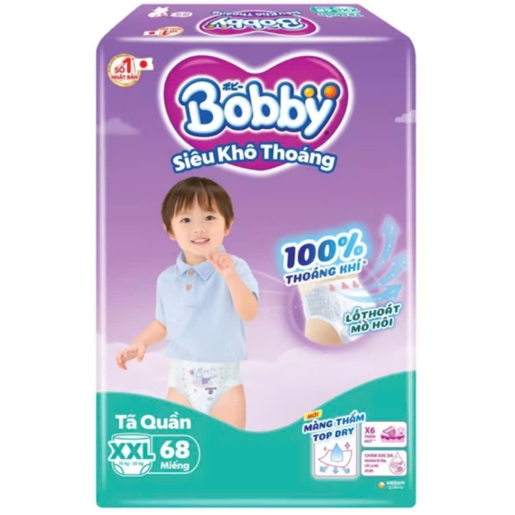 Tã Quần Bobby ULTRA+ Siêu Tiết Kiệm Size M96/ L88/ XL76/ XL74/ XXL70/ XXL68