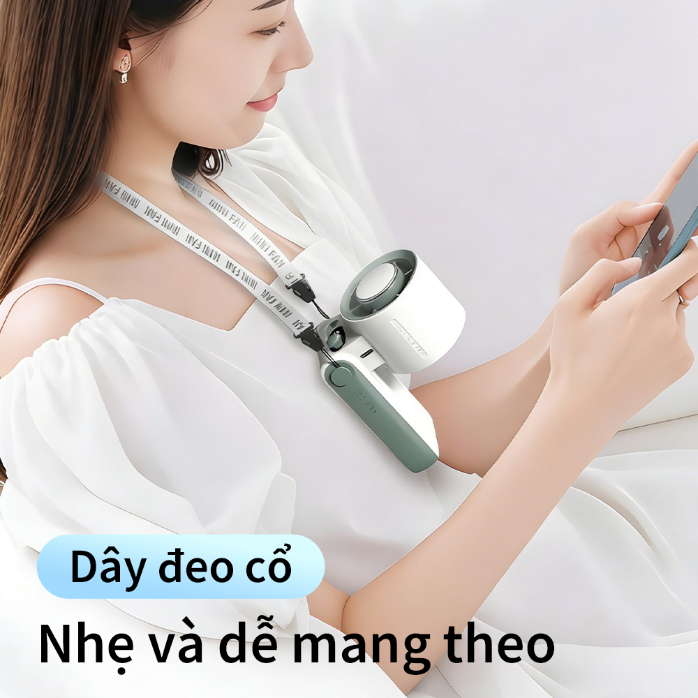 Quạt cầm tay mini  cao cấp pin 8000mAh có chức năng sò lạnh gấp gọn gió mạnh tiện lợi bảo hành 12 tháng