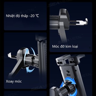SEAMETAL Giá đỡ máy tính bảng ô tô Xoay 360° đa năng Có thể điều chỉnh lỗ thông hơi ô tô Giá đỡ máy tính bảng