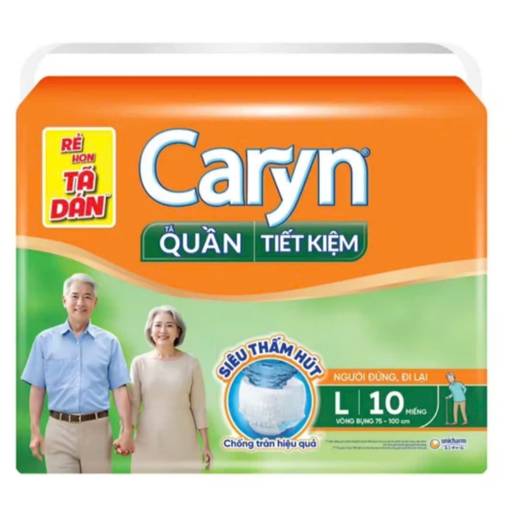 Tã bỉm quần Caryn ngày và đêm tiết kiệm dành cho người già M10/M18/L10/L18/XL10/XL18