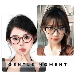 Kính mắt mèo nữ GENTLE MOMENT gọng kim loại chống ánh sáng xanh chống tia UV thời trang cao cấp GMK250