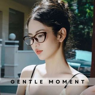Kính mắt mèo nữ GENTLE MOMENT gọng kim loại chống ánh sáng xanh chống tia UV thời trang cao cấp GMK250