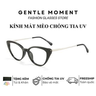 Kính mắt mèo nữ GENTLE MOMENT gọng kim loại chống ánh sáng xanh chống tia UV thời trang cao cấp GMK250