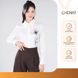 Áo Sơ Mi Nữ 𝐂𝐂𝐇𝐀𝐓 Dáng Suông Hayeli In Hoa 3D Chất Liệu Lụa Mềm Mại 16FDL6058ST