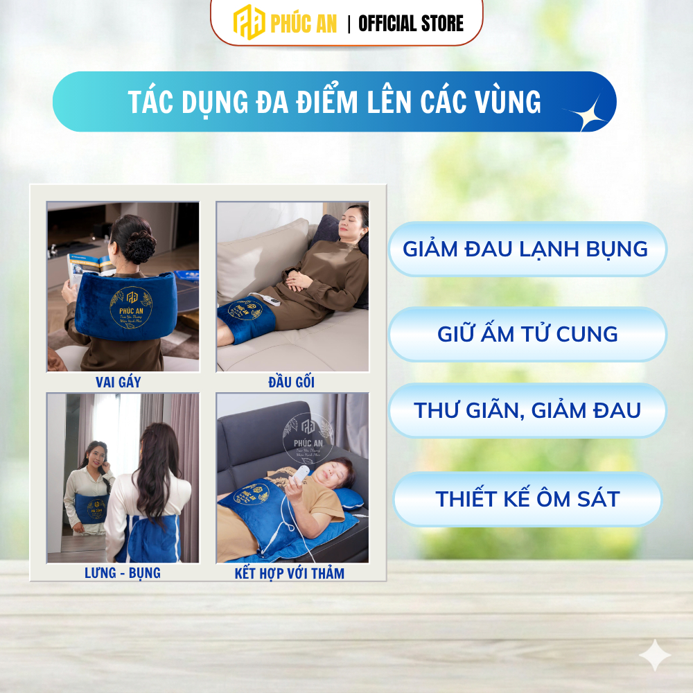 Đai Ngải Cứu Đa Năng Phúc An - Giảm Đau Lưng, Giữ Ấm Bụng, Thư Giãn Cơ Hiệu Quả