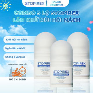 Combo 3 Lọ STOPIREX Lăn khử mùi & Ngăn tiết mồ hôi Chuyên sâu - Khử mùi cơ thể cho Nam, Nữ (30ml)