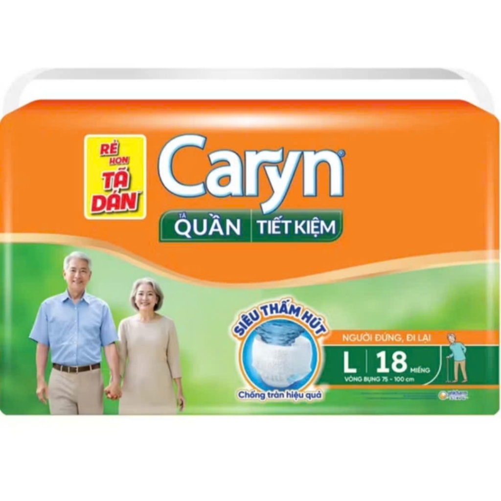 Tã bỉm quần Caryn ngày và đêm tiết kiệm dành cho người già M10/M18/L10/L18/XL10/XL18