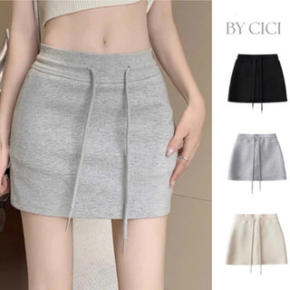 Váy ngắn ôm dáng chữ A cạp cao dây rút chất nỉ kèm quần bảo hộ, váy chữ A ôm gọn dáng Nữ Women