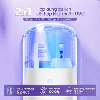 Bàn Chải Đánh Răng Điện MASUTO HyperUVsonic Trắng Răng Sạch Mảng Bám Tích Hợp Máy Rửa Mặt Bàn Chải Điện Khử Trùng Tia UV
