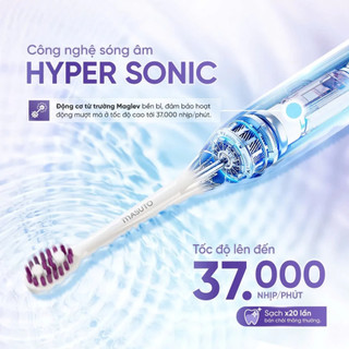 Bàn Chải Đánh Răng Điện MASUTO HyperUVsonic Trắng Răng Sạch Mảng Bám Tích Hợp Máy Rửa Mặt Bàn Chải Điện Khử Trùng Tia UV