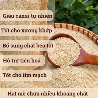 Mè Trắng Hữu Cơ Hồn Quảng - Vừng Tách Vỏ  Nguyên Hạt, Làm Sữa, Nấu Chè, Muối Vừng