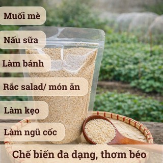 Mè Trắng Hữu Cơ Hồn Quảng - Vừng Tách Vỏ  Nguyên Hạt, Làm Sữa, Nấu Chè, Muối Vừng
