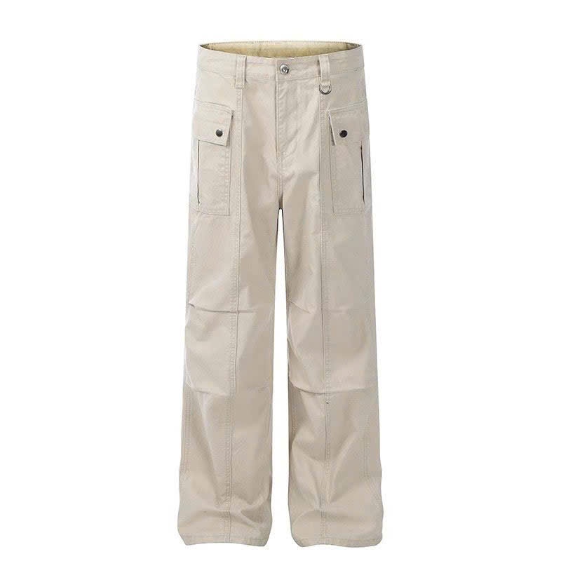 (sẵn)Quần kaki ống suông túi hộp phần hông màu be đen trơn chất mềm mát QKK015 - Tiktik