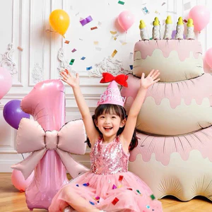 Bóng Số 1 Vương Miện, Số 1 Kèm Nơ Tone Trắng, Hồng, Xanh Trang Trí Sinh Nhật, Decor Tiệc Thôi Nôi