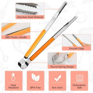 Kẹp inox gắp đồ nướng Hàn Quốc chống nóng dùng gắp thức ăn, gắp đá tiện lợi bền chắc