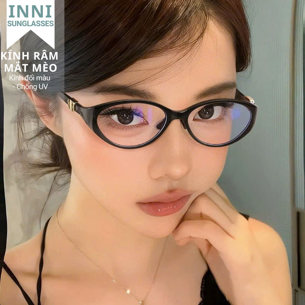 Kính Râm Mắt Mèo Đổi Màu INNI Chống Tia UV400, Gọng Kính Mắt Mèo Hottrend, Trẻ Trung - Mã 11533