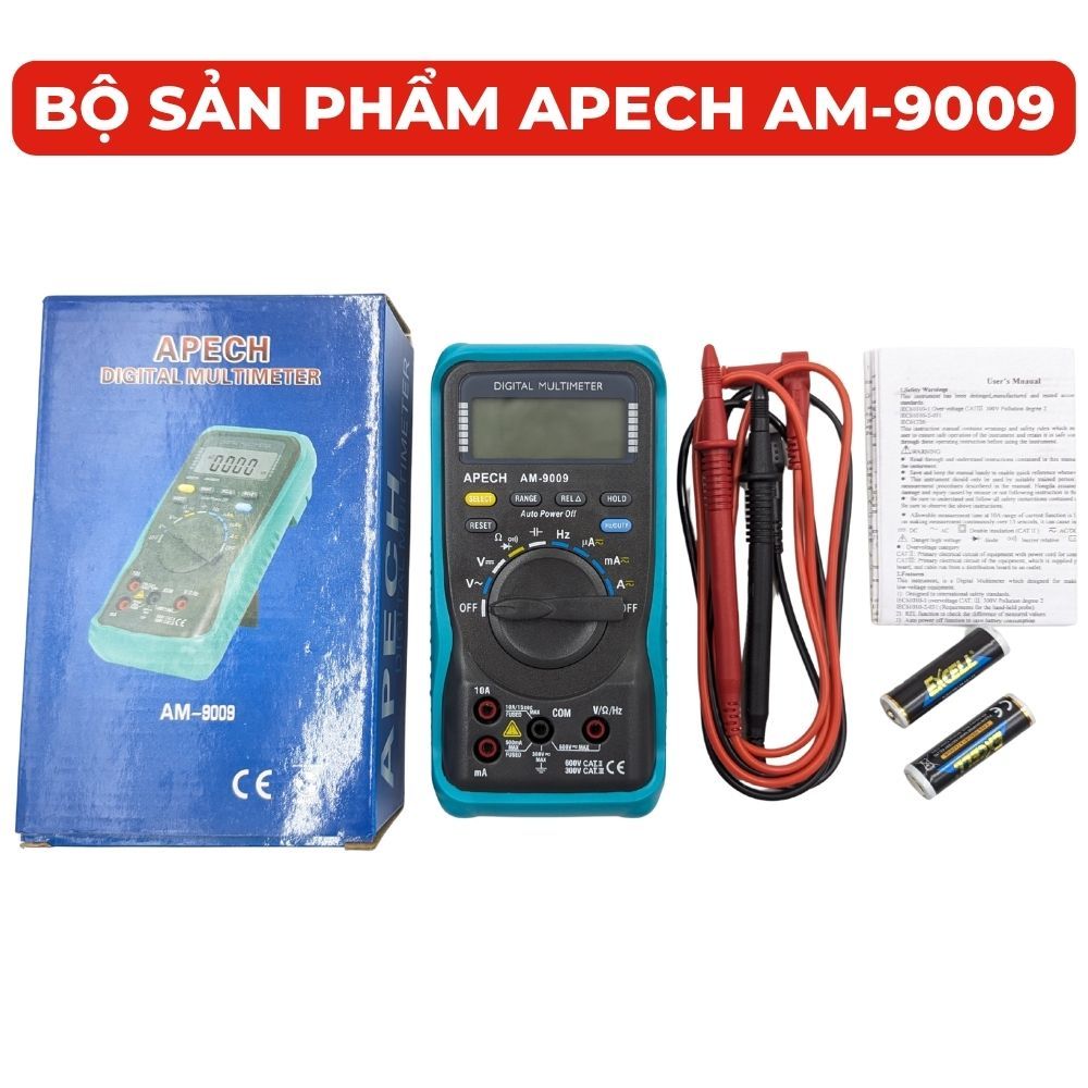 Đồng Hồ Vạn Năng APECH AM-9009 Máy đo bóng bán dẫn đa năng Minh Màn Hình Kỹ Thuật Số Độ Chính Xác Cao Cao