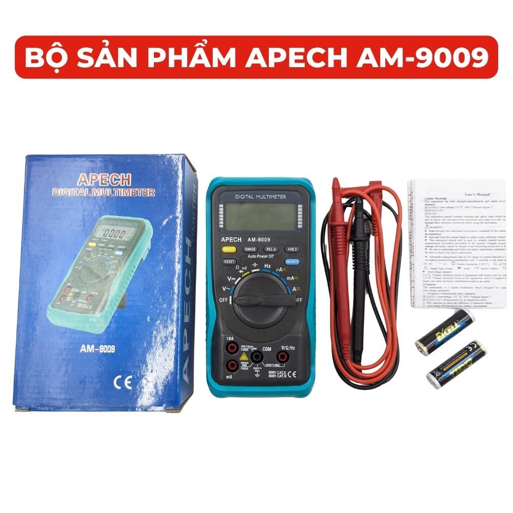 Đồng Hồ Vạn Năng APECH AM-9009 Máy đo bóng bán dẫn đa năng Minh Màn Hình Kỹ Thuật Số Độ Chính Xác Cao Cao