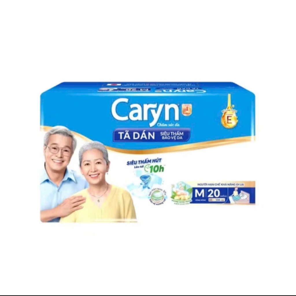 Tã bỉm dán Caryn siêu thấm dành cho người già M20/M40/L20/L40/XL20